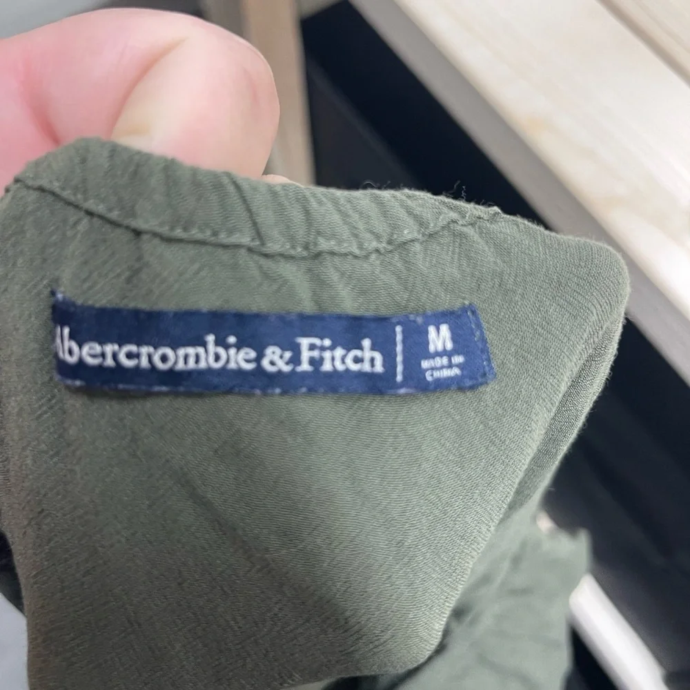 Abercrombie & Fitch‎ Forest Green Off-Shoulder Blouse Y2K